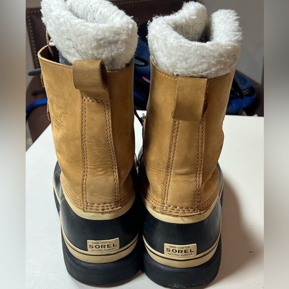 Size 10 Sorel Caribou Fleece Lined Men’s Waterproof Leather Boot Winter Warm - Picture 9 of 15